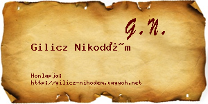 Gilicz Nikodém névjegykártya